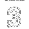 Download Free Printables Easy Numeric/ Number shaped Maze for kids age 4 to 8 years workbook sheets