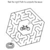 Easy Maze Pack 5 - Shapes , Cycle and Track maze, free printable downloads for kids