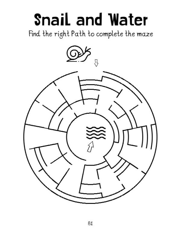 Medium Maze Pack 1 - Shapes , Snail and Water Maze, free printable downloads for kids