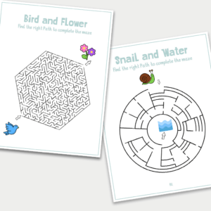 medium maze pack , 10 free printable downloadable shapes for kids