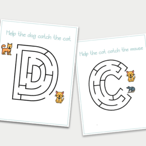 Download Free Printables Easy Capital letter/ Uppercase ABC Alphabet shaped Maze for kids age 4 to 8 years workbook sheets