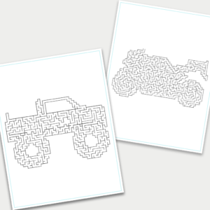 Medium Printables Maze Pack 4 - Vehicles free download for kids
